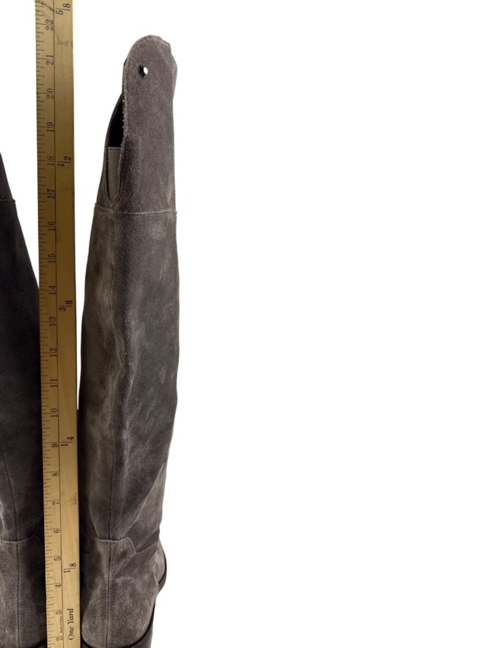 Vince Camuto Jorshie Suede Over The Knee Boots Gray Taupe Leather Sz 6M NWOB - Picture 4 of 9
